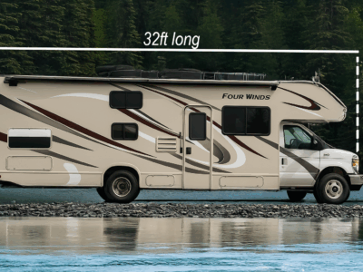 Turnagain Voyager 32 luxury RV in Alaska, ideal for family road trips and fishing adventures. Alaska RV